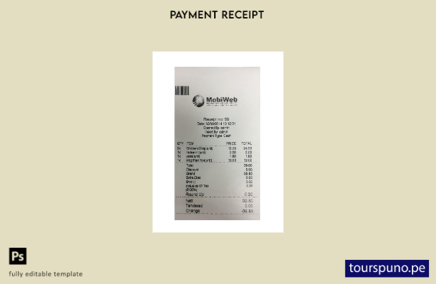 Plantilla de recibo de pago Mobiweb lista para imprimir